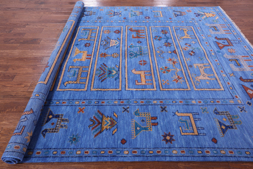 Persian Gabbeh Tribal Handmade Wool Rug 8' 2" X 10' 3" - Q13606
