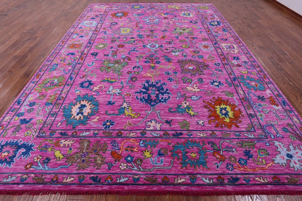 Turkish Oushak Handmade Wool Rug 10' 6" X 14' 3" - Q13558