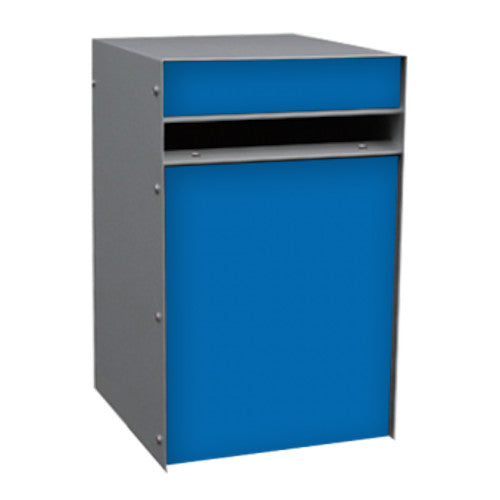 Designer Back Opening Zincalume (Silver Casing) Mailbox, Blue