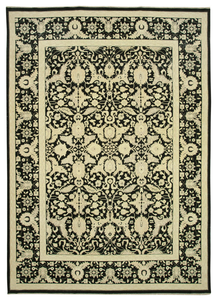 Rug N Carpet - Handwoven Oriental 9' 5" x 13' 3" Decorative Oushak Area Rug