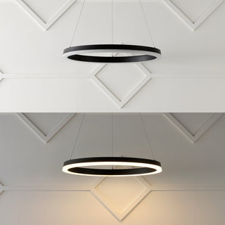 Baxter 1-Light Aluminum Integrated LED Hoop Pendant, Black