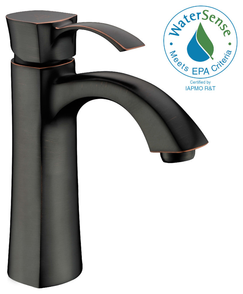 Rhythm Single Hole Single Handle Mid-Arc Bathroom Faucet, Oil Rubbed Bronze