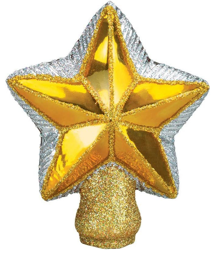 Old World Christmas Small Star Tree Top Blown Glass Ornament