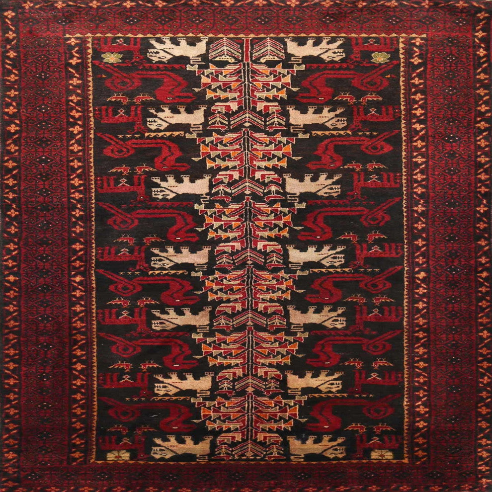 Ahgly Company Indoor Square Traditional Area Rugs, 5' Square