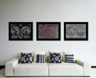 West Virginia Vivid Sepia Map Print On Canvas With Frame, 16" X 21"
