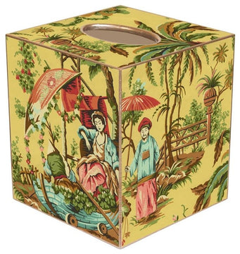 TB223-Yellow Chinois Tissue Box Cover