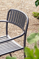 Patio Slatted Arm Chair Outdoor, Graphite, Matte Fine Texture, Set of 2