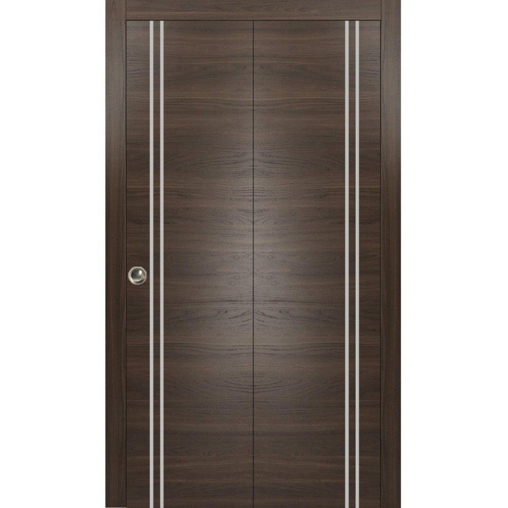 Bi-fold Doors 72 x 80 | Planum 0310 Chocolate Ash with  | Sturdy Tracks