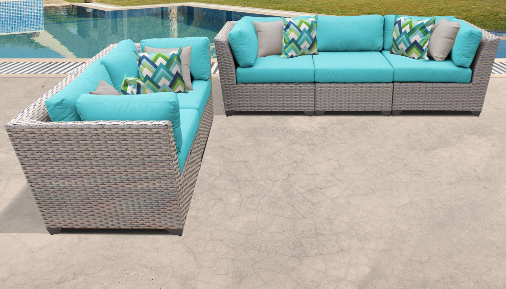 Florence 5 Piece Outdoor Wicker Patio Furniture Set 05a