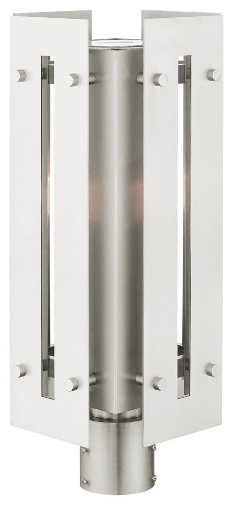 Livex Lighting Utrecht 1 Light Brushed Nickel Large Outdoor Post Top Lantern