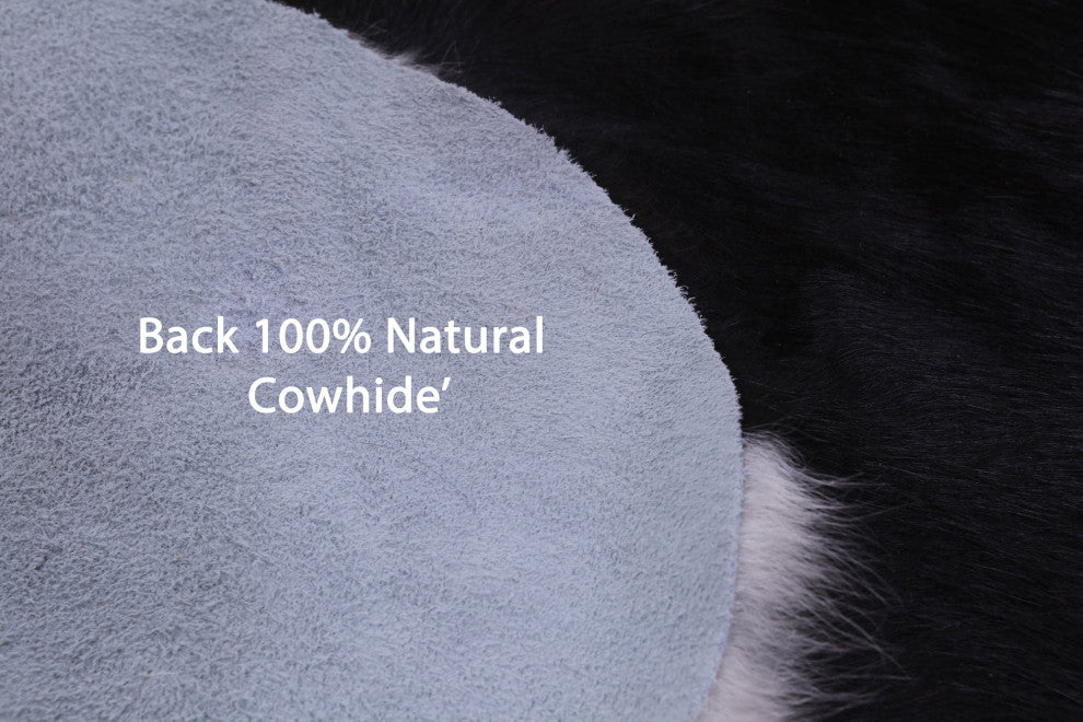 7' 1" X 6' 7" Tricolor Natural Cowhide Rug C2416