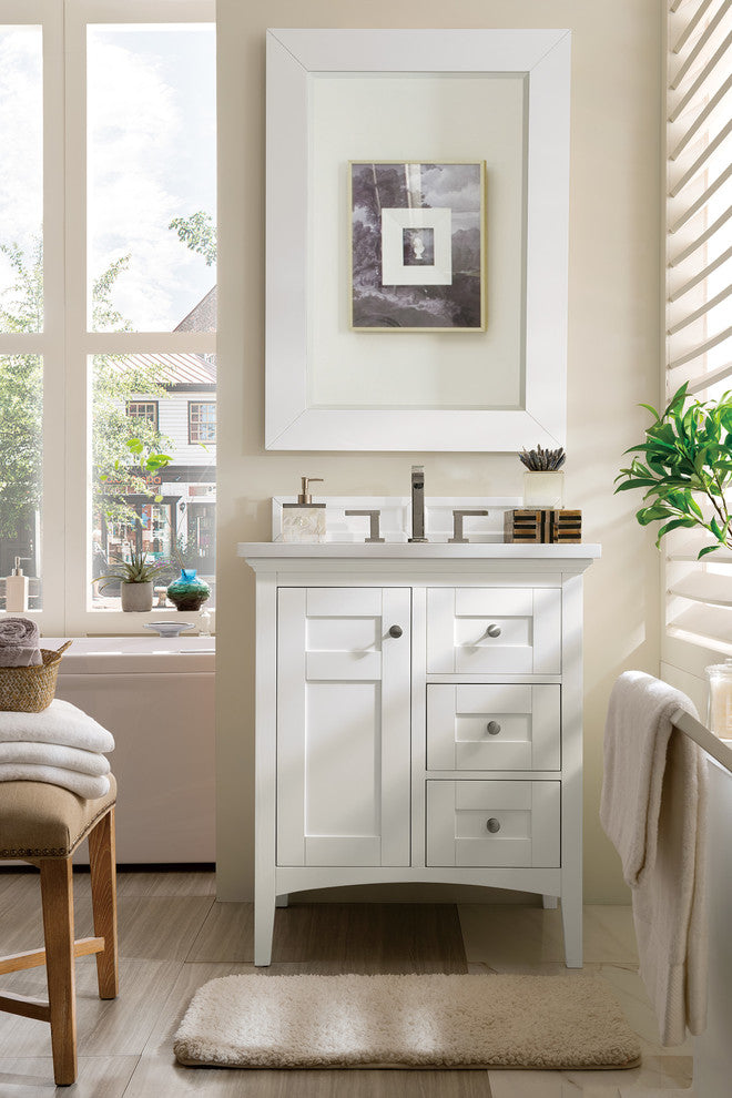 Palisades 30" Vanity, Bright White, Without Top
