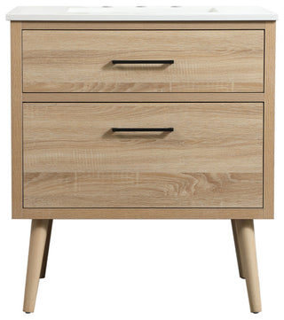 Home Living 22" Midcentury Modern Mango Wood-Light Bathroom Vanity