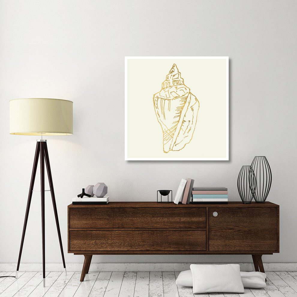 "Coastal Breeze Shell Sketches III" Paper Print by Anne Tavoletti, 42"x42"