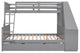 Gewnee Twin Over Full Bunk Bed with Desk Trundle and Built-in Desk  in Gray
