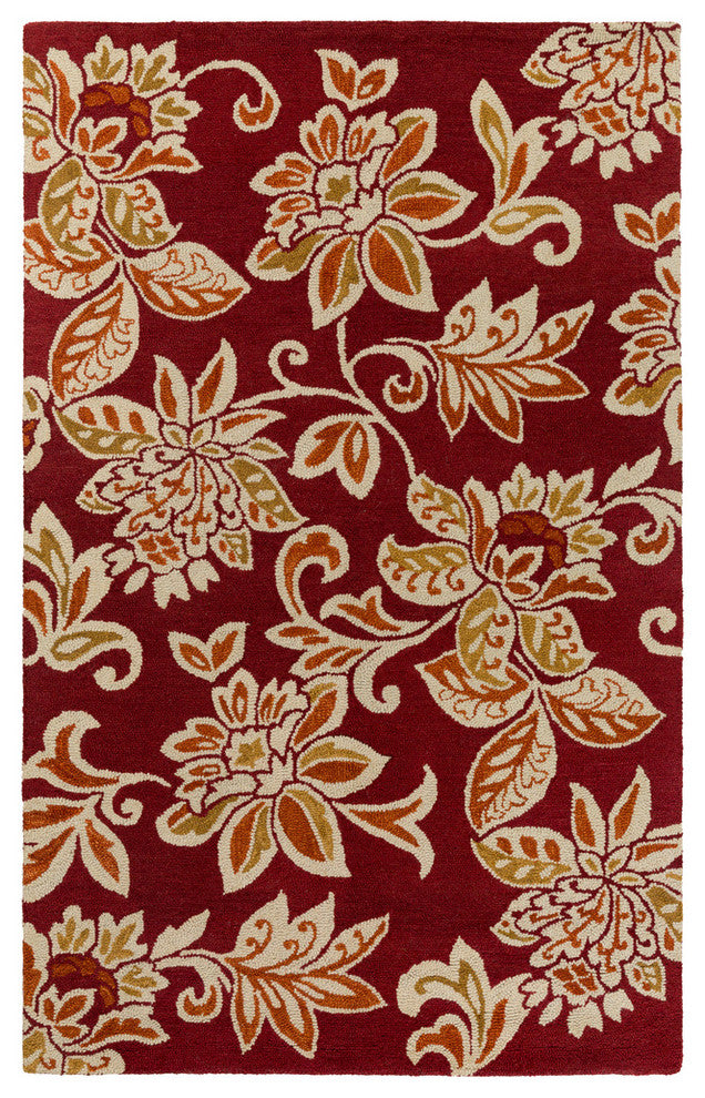 Surya Rhodes RDS-2319 9'x13' Rug, Garnet/Cream/Burnt Orange/Tan