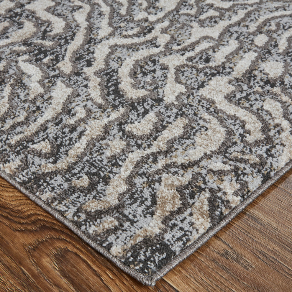 Weave & Wander Kayden Beige/Charcoal Gray Rug, 4' X 6'