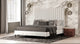 Modrest Hemlock Contemporary White Fabric Bed, Eastern King