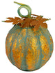 12.25" Orange and Green Autumn Pumpkin Tabletop Decor- Metal