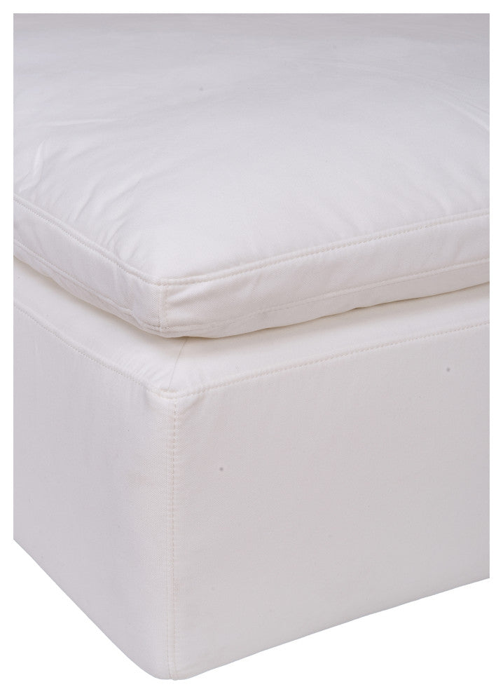 Clay Ottoman Livesmart Fabric White