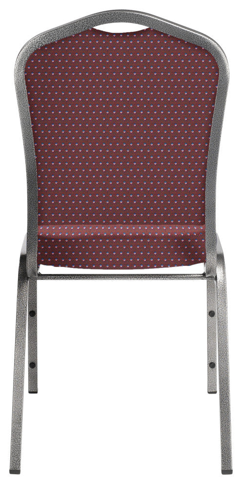 NPS 9300 Fabric Stack Chair, Diamond Burgundy Seat/Silvervein Frame