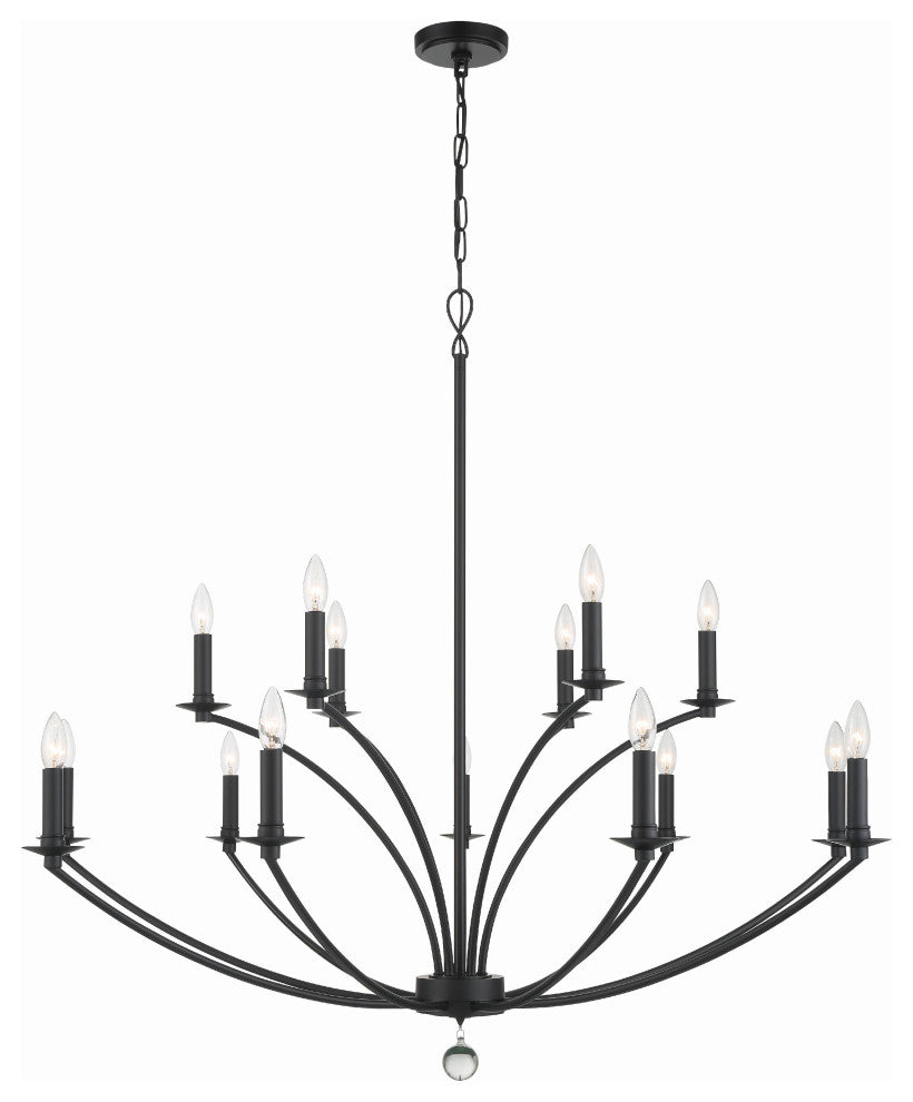 Mila 15-Light Black Chandelier