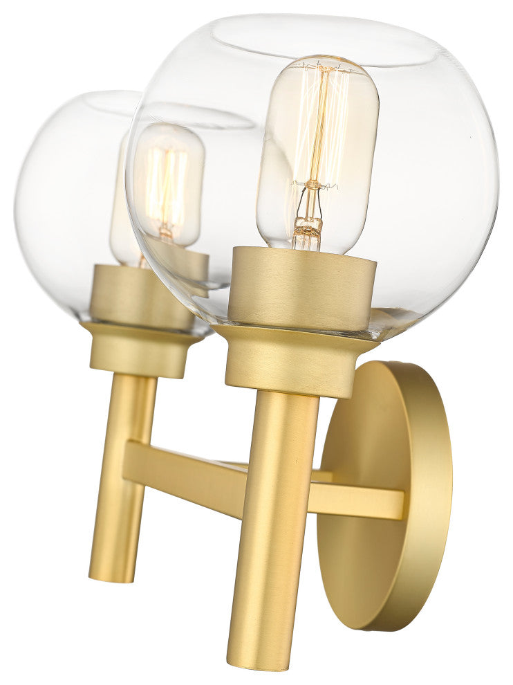 Zlite 7502-2V-BG 2-Light Vanity, Clear