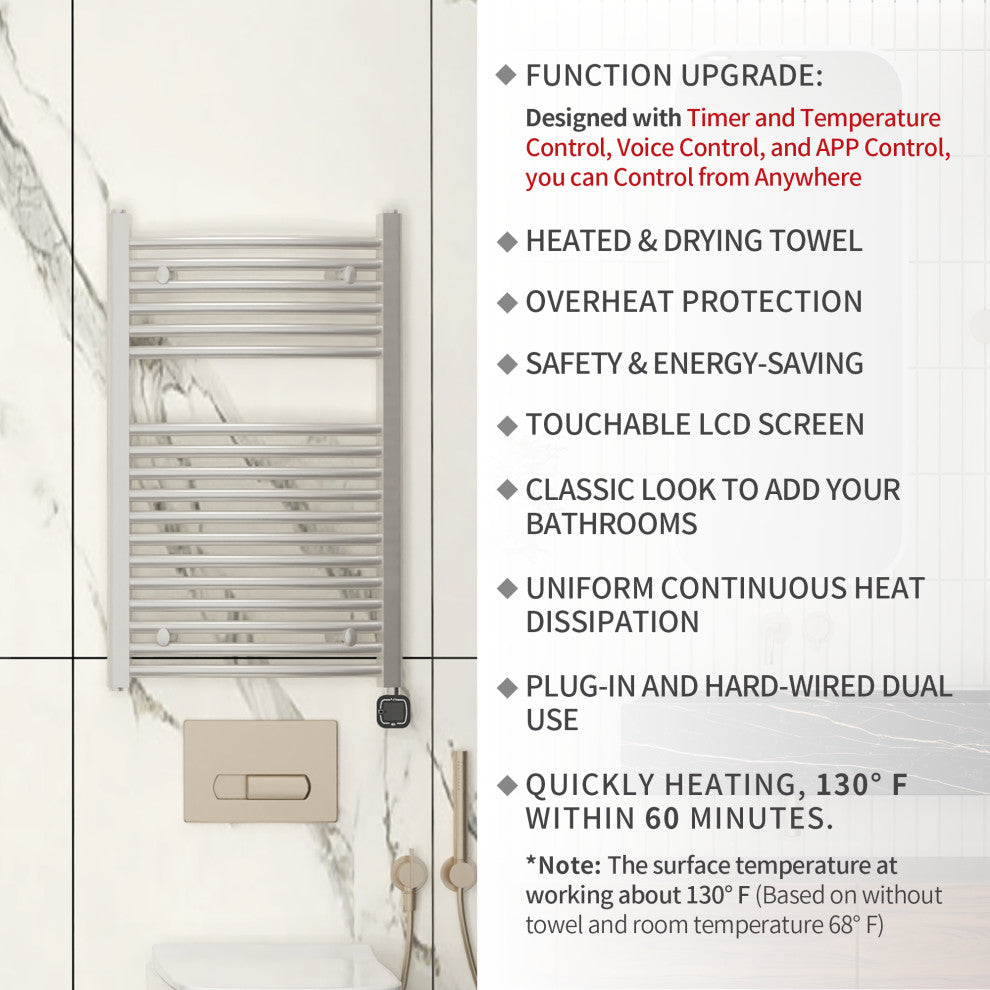 HEATGENE Smart Towel Warmer With Timer and Temperature Control, Plug-in/Hardwire