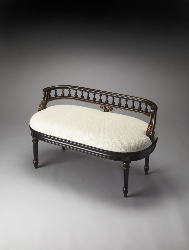 Vintage Look Black and Brown Bench