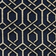 Midnight Padlock Blue, Black and Beige Luxury Throw Pillow, 12"x20"