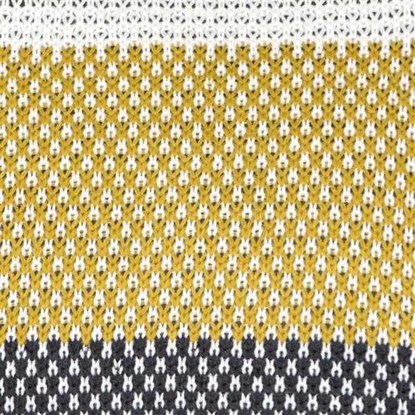 Pillow Decor, Hygge Tri-Stripe Knit Pillow, Yellow