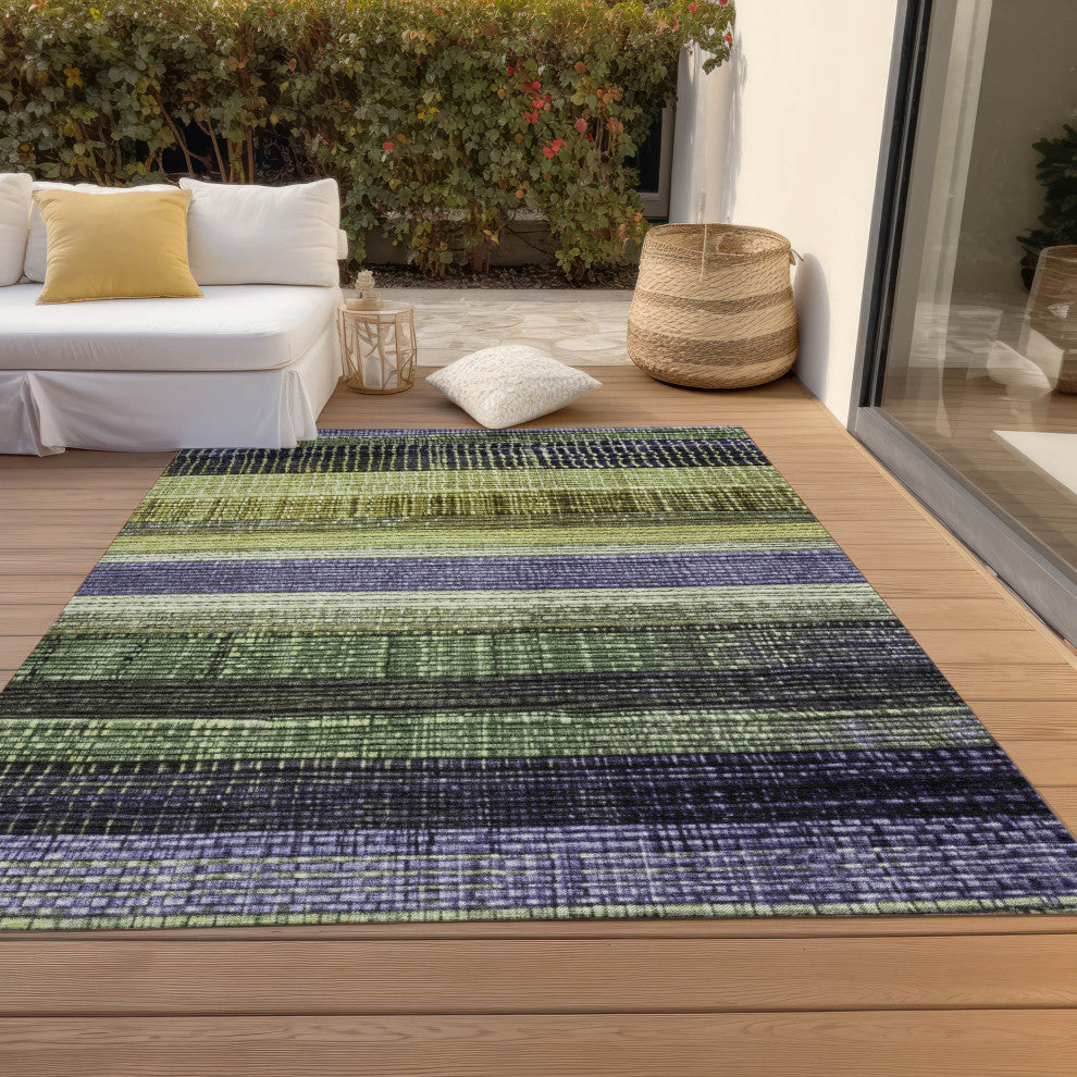 Machine Washable Indoor/Outdoor Chantille ACN1873 Aloe 5' x 7'6" Rug