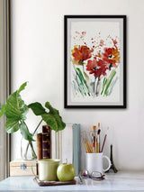 "Flowers Smudge" Framed Painting Print, 20"x30"
