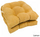 16" Solid Microsuede U-Shaped Tufted Chair Cushions, Set of 2, Lemon