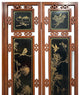 Consigned Vintage Chinese Folding Screen/Room Divider With Soapstone Inlay