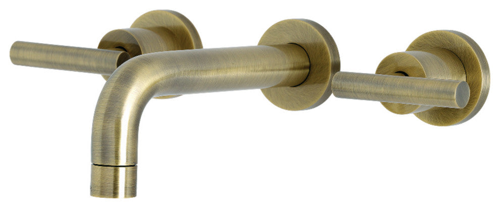 Kingston Brass KS8123CML 2-Handle 8" Wall Mount Bathroom Faucet, Antique Brass