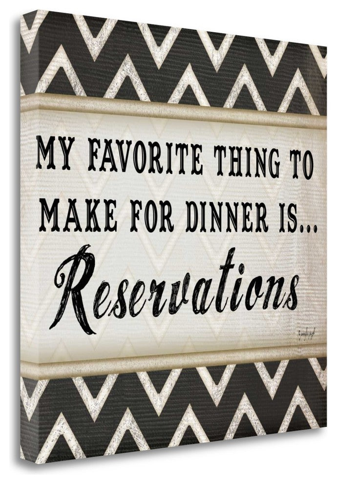 "Dinner Reservations Chevron" By Jennifer Pugh, Giclee on Gallery Wrap Canvas