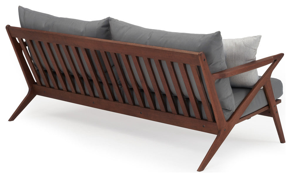 Vaughn 5 Piece Sunbrella Outdoor Patio Seating Set, Charcoal