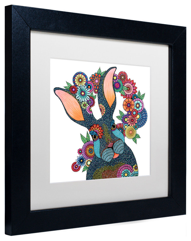 Hello Angel ''Mr. Rabbit'' Art, Black Frame, White Mat, 11x11