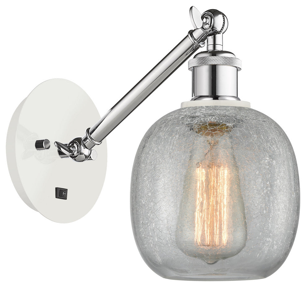 Innovations 317-1W-WPC-G105 1-Light Sconce, White and Polished Chrome