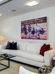 "Stars and Palms" Print on White Wood, 60"x40"