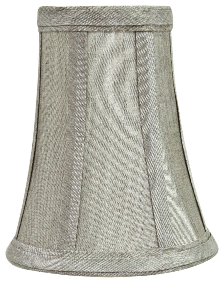 30246-6 Small Bell  Chandelier Clip On Lamp Shade Silver Gray 2 1/2"x4"x5"