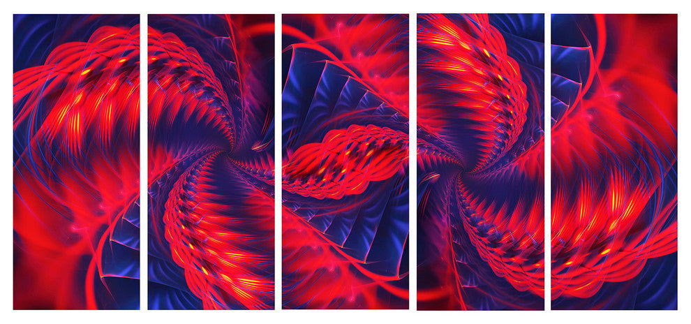 "Red and Purple Pinwheels" Canvas Painting