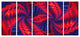 "Red and Purple Pinwheels" Canvas Painting