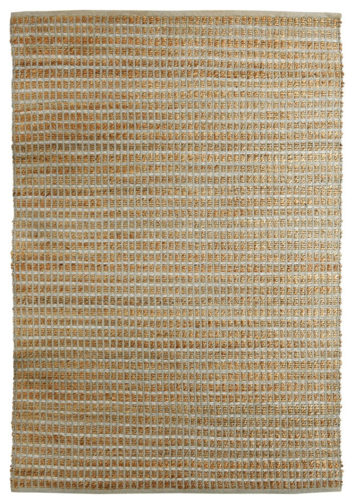 9" x 12" Gray Grid Farmhouse Area Rug