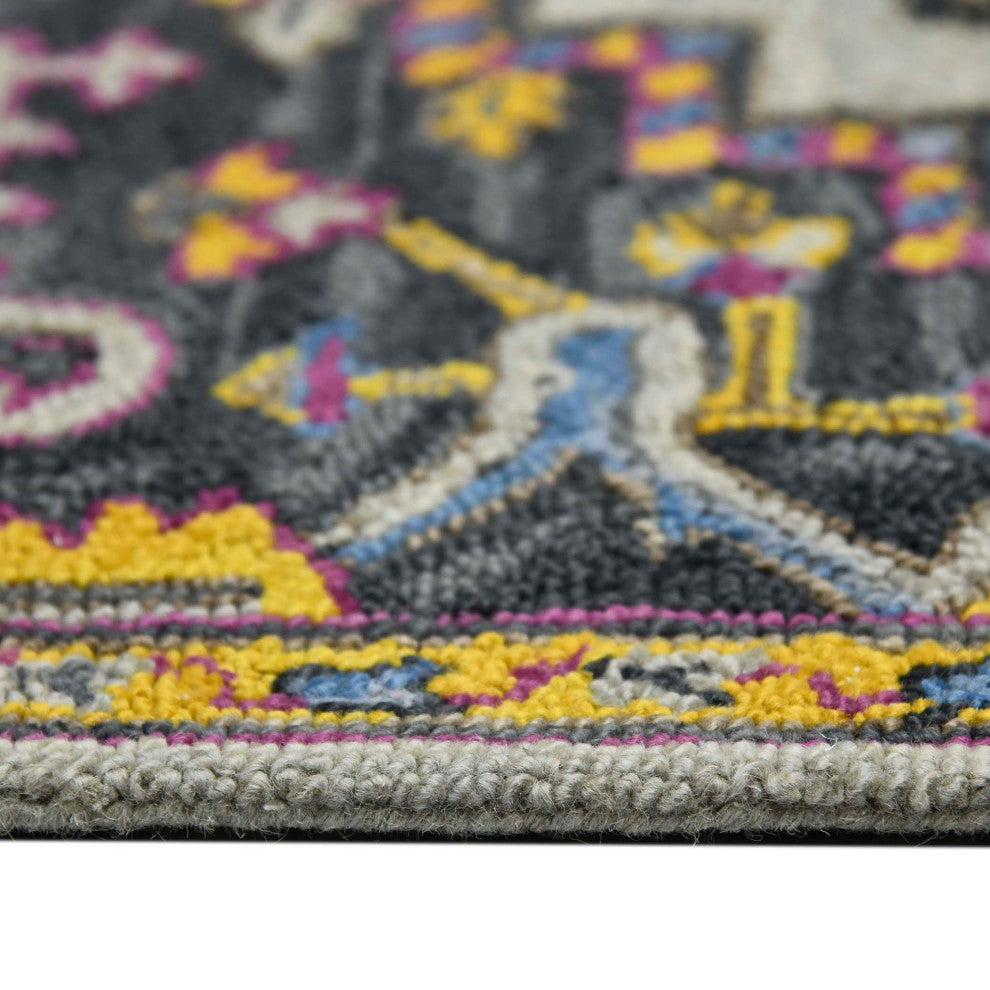 Boho Evreux Area Rug, Yellow, 5' x 8', Medallion