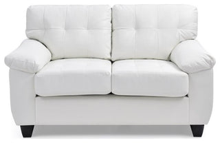 Glory Furniture Gallant Faux Leather Loveseat in White