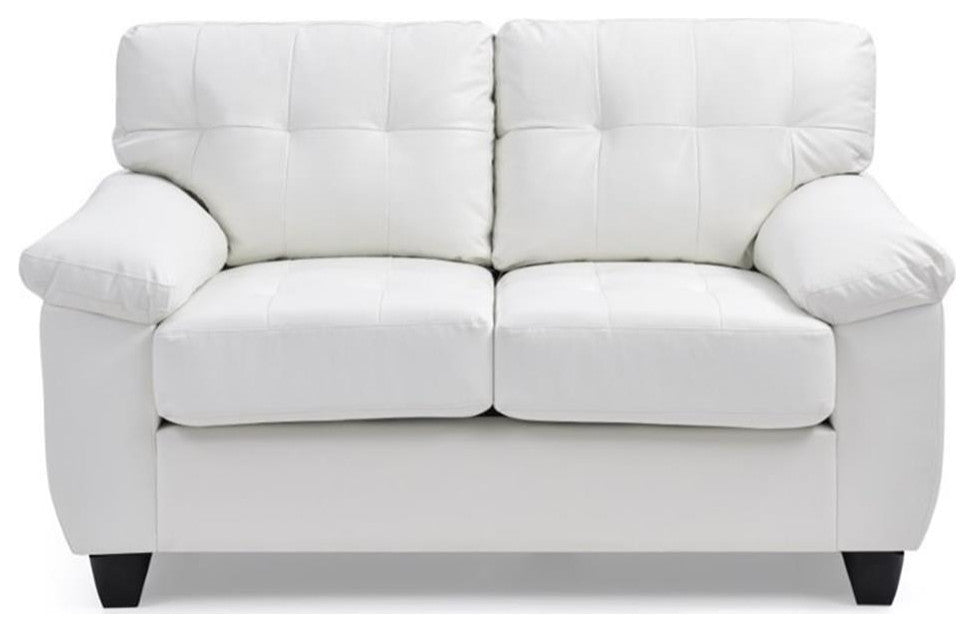 Glory Furniture Gallant Faux Leather Loveseat in White