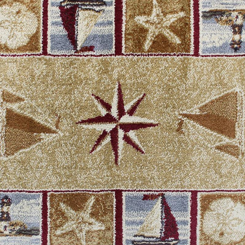 Inis Collection Nautical Area Rug, Beige, 2' X 3'