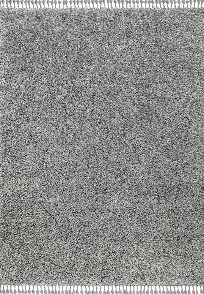 Mercer Shag Plush Tassel Area Rug, Charcoal, 3 X 5